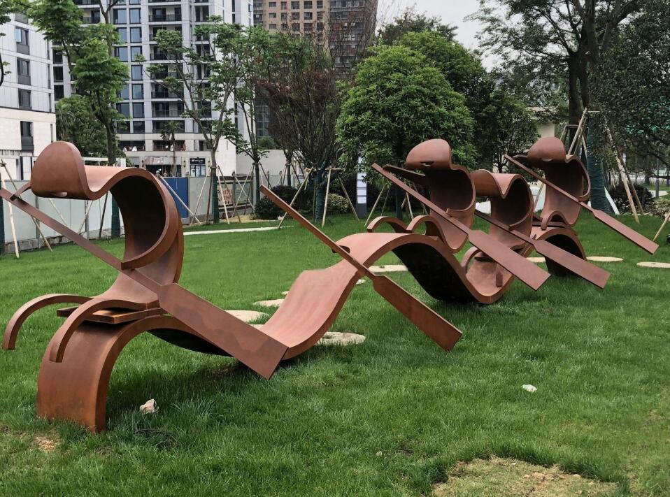 沿河锈钢板造型